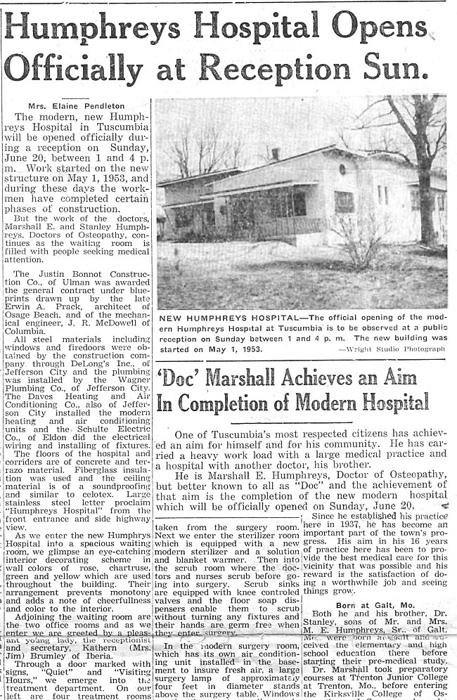  Humphreys Hospital Opens 